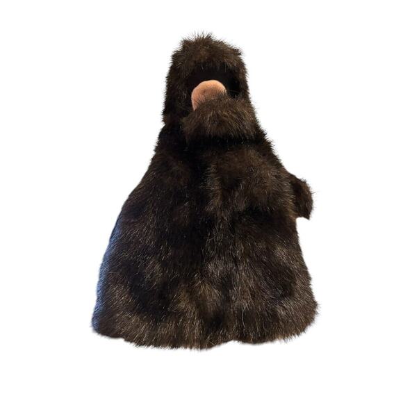 Wildkin Moose hand puppet plush faux fur brown eyes tan antlers Vintage 1980s - Picture 4 of 6